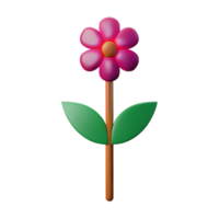 hibisco 3d representación icono ilustración png