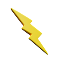 lightning bolt 3d rendering icon illustration png