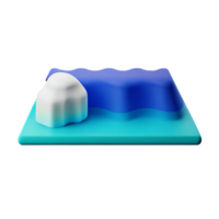 ocean waves 3d rendering icon illustration png