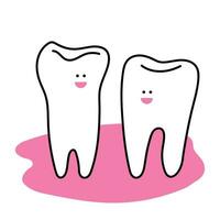 diálogo de dos dientes en plano estilo, vector