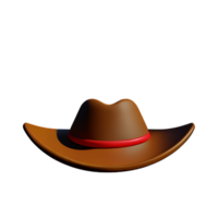 cow-boy chapeau 3d le rendu icône illustration png