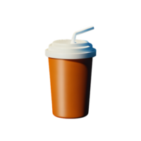 con hielo café 3d representación icono ilustración png