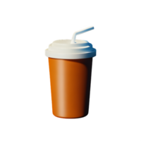 iced coffee 3d rendering icon illustration png