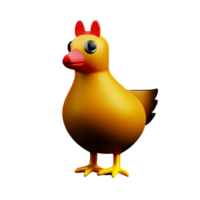 poule 3d le rendu icône illustration png