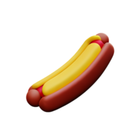 hot dog 3d rendering icon illustration png