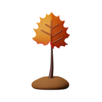 autumn leaves 3d rendering icon illustration png