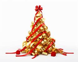 Christmas ribbon tree tree, christmas image, photorealistic illustration photo