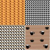 International coffee day seamless pattern Design.Four in one set. vector