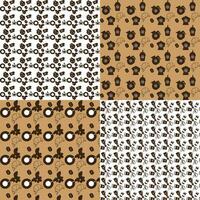 International coffee day seamless pattern Design.Four in one set. vector