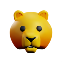 Lion tête 3d le rendu icône illustration png