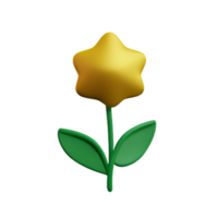 goud bloem 3d renderen icoon illustratie png