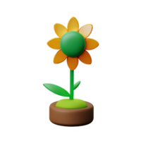 wild flowers 3d rendering icon illustration png