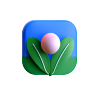 botanical 3d rendering icon illustration png