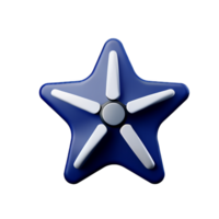 starfish 3d rendering icon illustration png