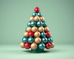 Christmas tree on the beige background 3d render, christmas image, 3d illustration images photo