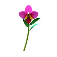 orquídea 3d representación icono ilustración png