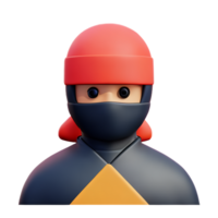 Ninja 3d renderen icoon illustratie png