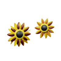 Soleil fleur 3d le rendu icône illustration png