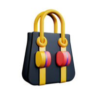 fourre-tout sac 3d le rendu icône illustration png