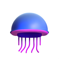 jellyfish 3d rendering icon illustration png