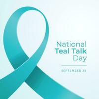 Teal Talk Day design template good for celebration usage. teal ribbon vector design. ribbon vector illustration. vector eps 10.