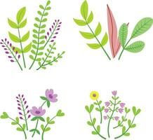 Flower Composition with Simple Concept. Vector Illustration
