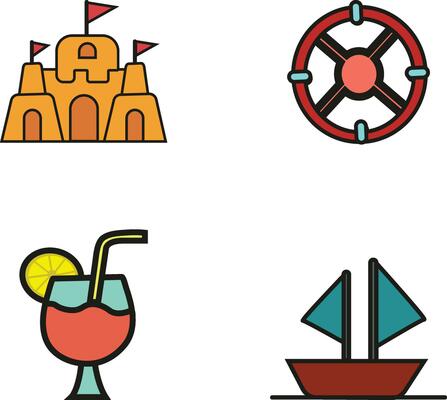 Summer Icon in Flat Design. Vector Illustration