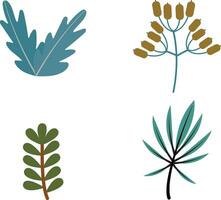 Botanical Flat Illustration. Vector Element Set