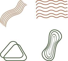 Abstract Line Art with Different Pattern. Vector Illustration