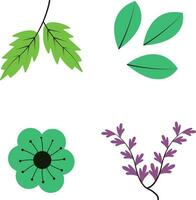 Botanical Element in Simple Shape. Vector Illustration