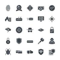 Vector set of cyber security icons. such as secure fingerprint, verification, shield and more. Set for Web and App Isolated on White Background. Vector illustration