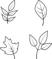 Leaves Line Art Shape. Vector Illustration