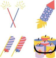 Firecracker Icon for New Year Festival Poster Element. Vector Illustration