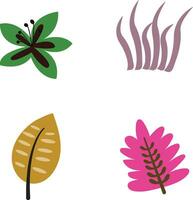 Abstract Tropical Leaves with Simple Design. Vector Illustration