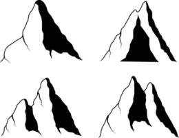 Rocky Mountain Icon Shape. Vector Illustration Set.