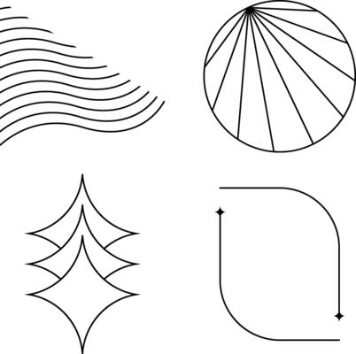 Minimalist Monoline Shape in Flat Design. Vector Illustration.