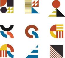 Modern Geometric Icon Set. Vector Illustration