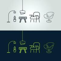 Vector modern Interior furniture icon