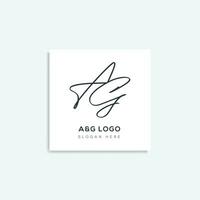 AG professional modern minimal fashion logo vector