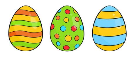 conjunto de coloridos huevos de pascua vector