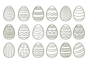 Easter eggs outline vector