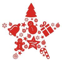 Christmas star made of ornaments vector