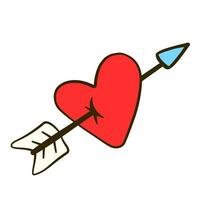 Heart with an arrow. Valentine's day. Flat icon vector