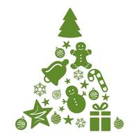Christmas tree made of decorations vector