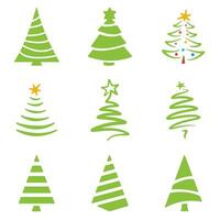 conjunto de iconos de árbol de navidad vector