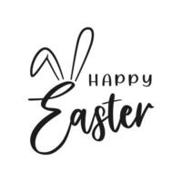 Happy Easter lettering with bunny ears vector