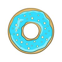 Blue donut ivon vector