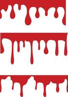 A collection of liquid blood drips for artwork compositions and backgrounds vector