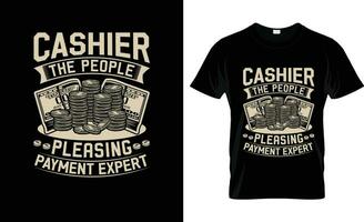 cashier the people pleasing payment colorful Graphic T-Shirt,  t-shirt print mockup vector