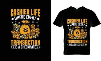cashier life where every transaction is colorful Graphic T-Shirt,  t-shirt print mockup vector